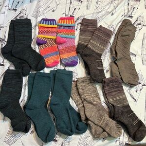 Colorful Women's Socks Set - Lot of 9 pairs of warm socks